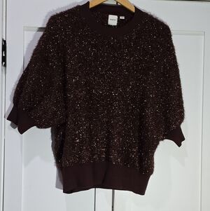 Mauve Chocolate Brown Textured Sweater